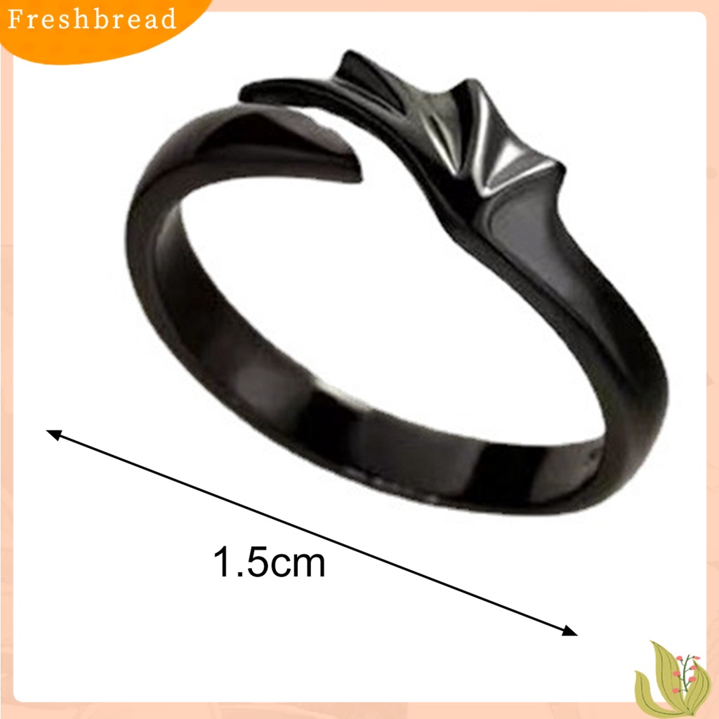 &lt; Freshbread &gt; 2Pcs Cincin Pasangan Bentuk Indah Logam Tahan Karat Bergaya Pertunangan Terbuka Cincin Hadiah Ulang Tahun Untuk Perempuan
