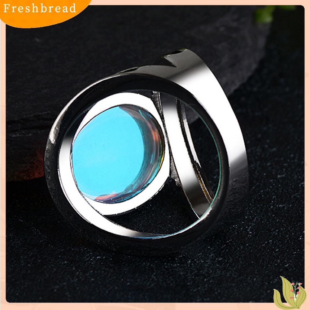 &lt; Freshbread &gt; Fashion Wanita Oval Besar Multicolor Imitasi Moonstone Jari Cincin Perhiasan Dekorasi Hadiah