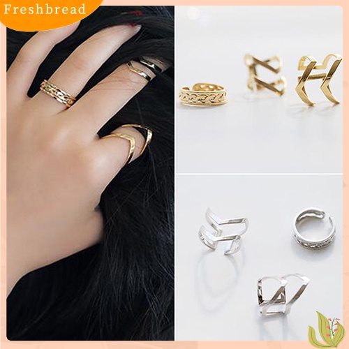 &lt; Freshbread &gt; 3Pcs/Set Fashion Wanita Panah Berongga Midi Buku Jari Terbuka Cincin Band Hadiah