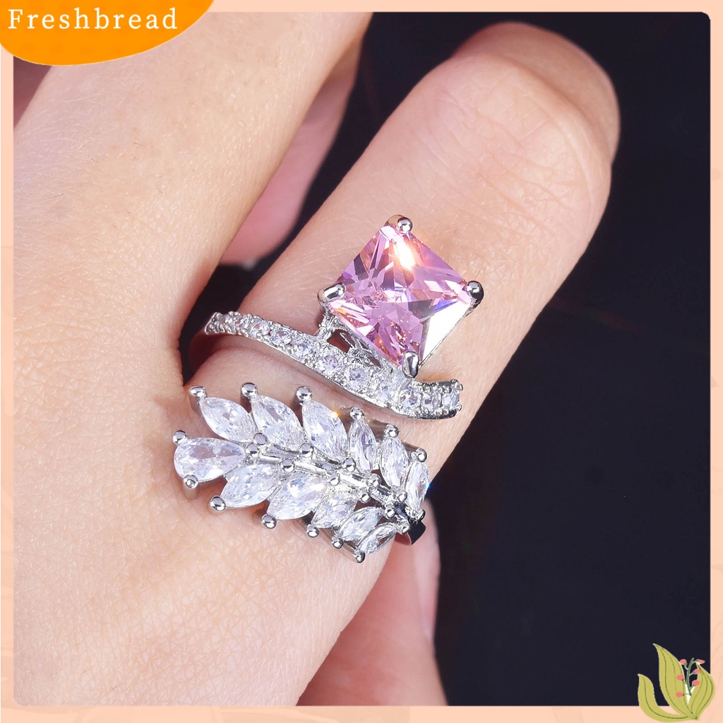 &lt; Freshbread &gt; Wanita Cincin Bentuk Daun Pembukaan Yang Dapat Disesuaikan Perhiasan Fashion Penampilan Indah Jari Cincin Untuk Pernikahan