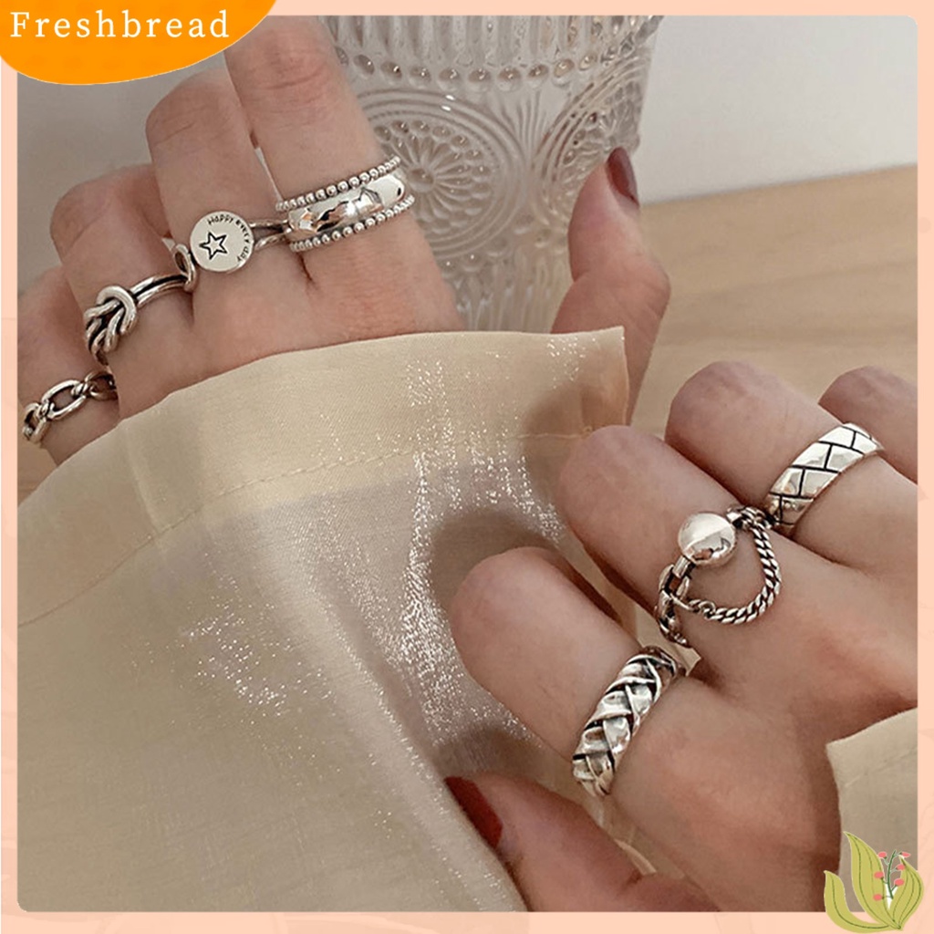 &lt; Freshbread &gt; Cincin Terbuka Dapat Disesuaikan Bentuk Kreatif Berlapis Perak Cincin Terbuka Tahan Luntur Perhiasan Fashion Untuk Wanita