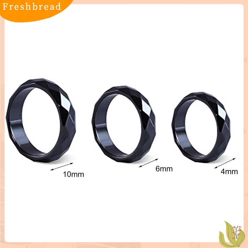 &lt; Freshbread &gt; Cincin Jari Permukaan Geometris Trendy Hitam Bulat Semua Cocok Ring Untuk Pacaran