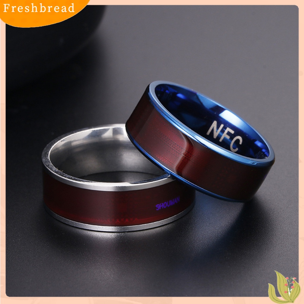 &lt; Freshbread &gt; Cincin Chip NFC Fashionable Bluetooth-Kompatibel Menebal Stainless Steel Universal Smart Ring Untuk Penggunaan Sehari-Hari