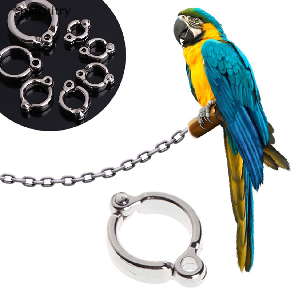 Prt 2Set Cincin Kaki Nuri Logam Hewan Peliharaan Burung Kaki Cincin Aktivitas Pelatihan Lalat Luar Ruangan Anti-Hilang Pembukaan Klip Kaki Buckleird 0.35/1.45cm PRT