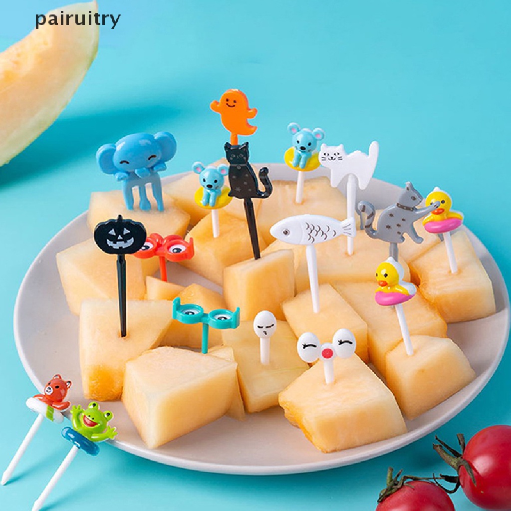 Prt Animal Fruit Fork Mini Kartun Anak Snack Kue Dessert Makanan Buah Tusuk Gigi PRT