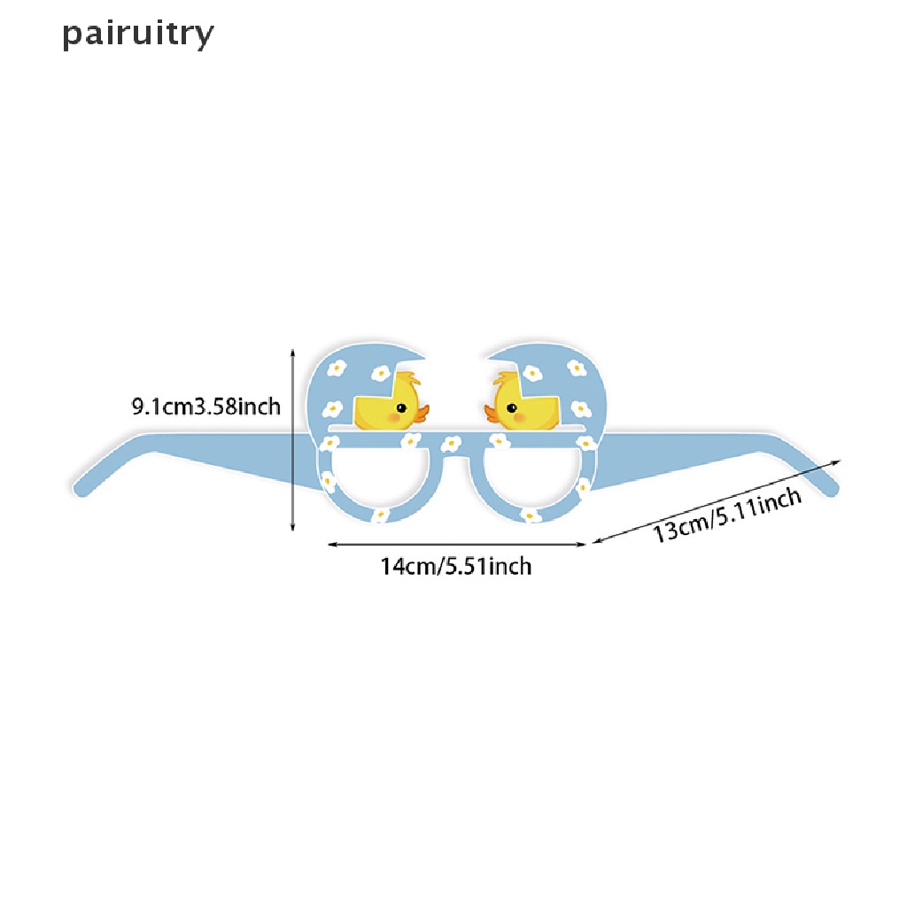 Prt 6Pcs/Pack Easter Fun Glasses Frame Dekorasi Pesta Paskah Gelas Kertas PRT