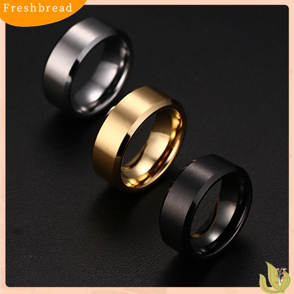 &lt; Freshbread &gt; 8mm Cincin Casual Unisex Warna Solid Tidak Mudah Pecah Aksesoris Cincin Jari Nyaman Untuk Outdoor