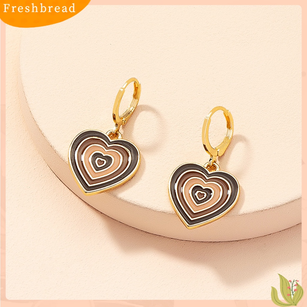 &lt; Freshbread &gt; 1pasang Ear Studs Banyak Lapis Warna Bentuk Hati Perhiasan Indah Semua Pertandingan Menjuntai Anting Tusuk Untuk Pacaran