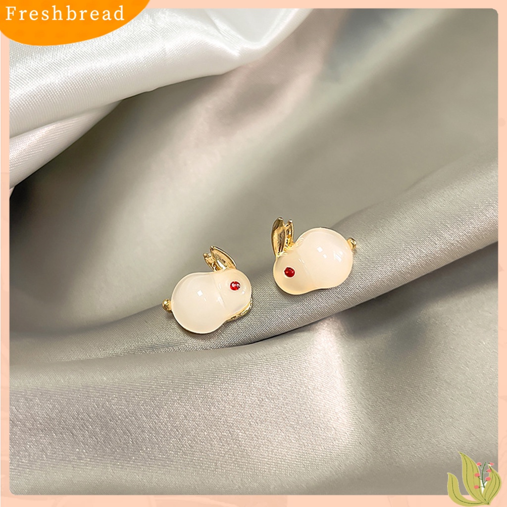 &lt; Freshbread &gt; 1pasang Anting Tusuk Wanita Realistis Tidak Alergi Mutiara Imitasi Bunny Drop Earrings Untuk Pacaran