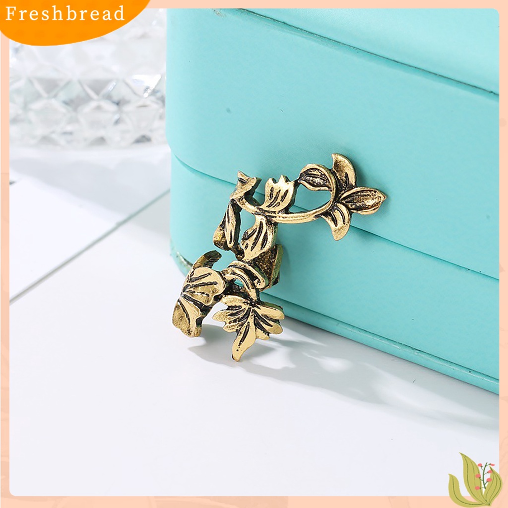 &lt; Freshbread &gt; 1Pc Fashion Wanita Bentuk Daun Ear Stud Cuff Clip On Non Piercing Earrings Jewelry