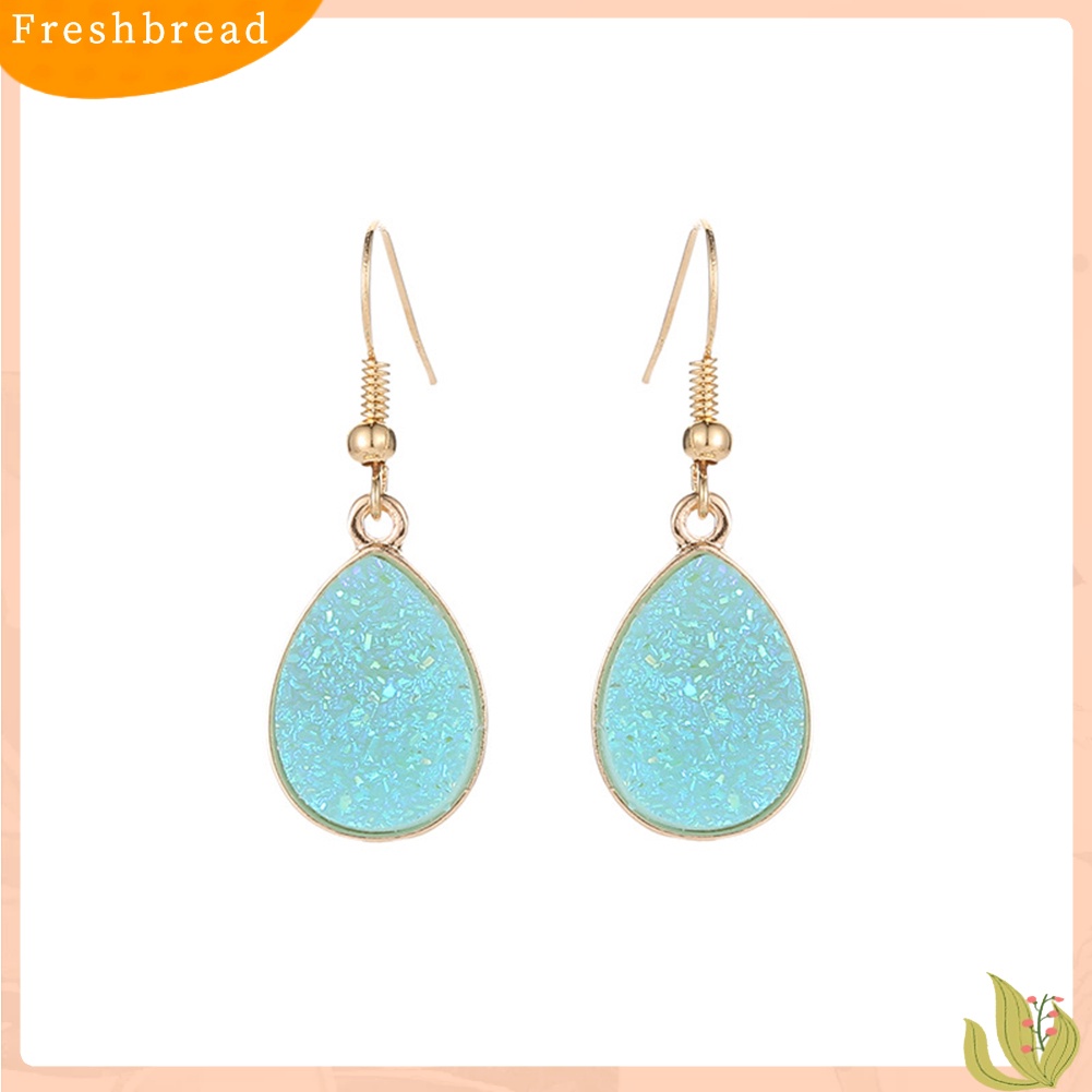 &lt; Freshbread &gt; Fashion Wanita Tetesan Air Drusy Menjuntai Kait Anting Hadiah Perhiasan Pesta Unik