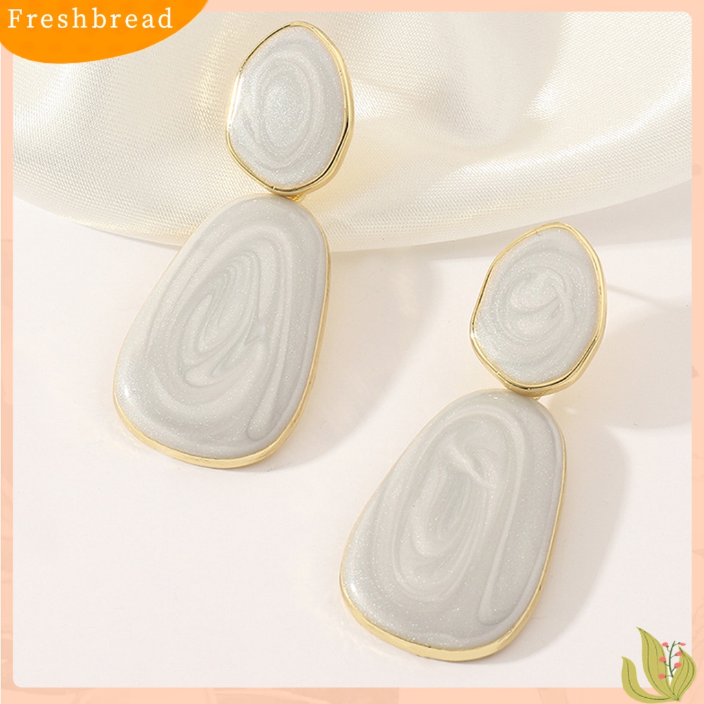 &lt; Freshbread &gt; Anting Warna Permen All-match Garis Kecil Anting Tetes Segar Menawan Untuk Club