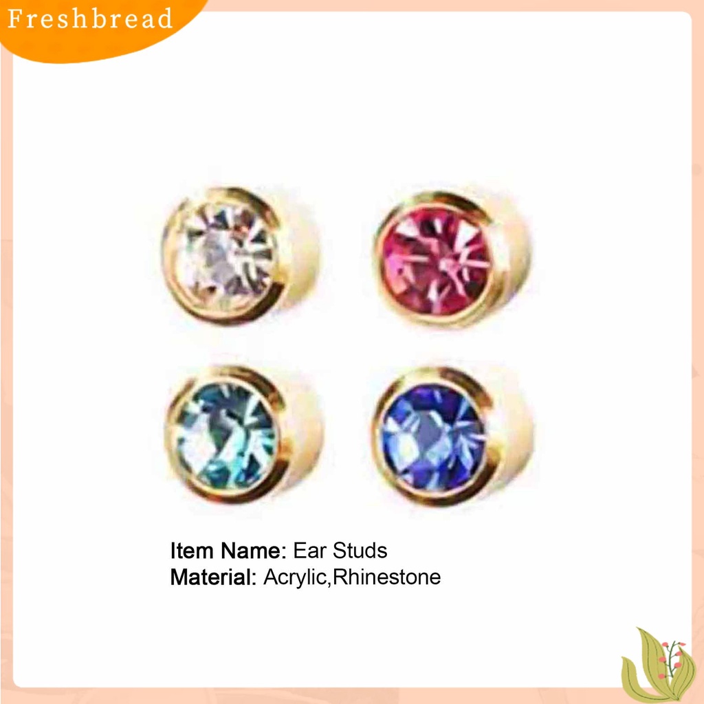 < Freshbread > 12pasang Stud Earring Piercing Anting Hadiah Akrilik Gadis Berlian Imitasi Hias Ear Studs Untuk Perjamuan