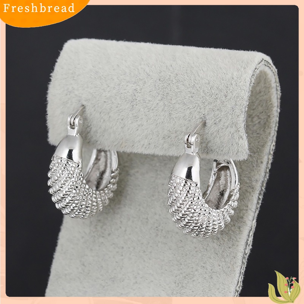 &lt; Freshbread &gt; Fashion Golden/Perak Disepuh Hoop Besar Lingkaran Bulat Anting Wanita Perhiasan Hadiah