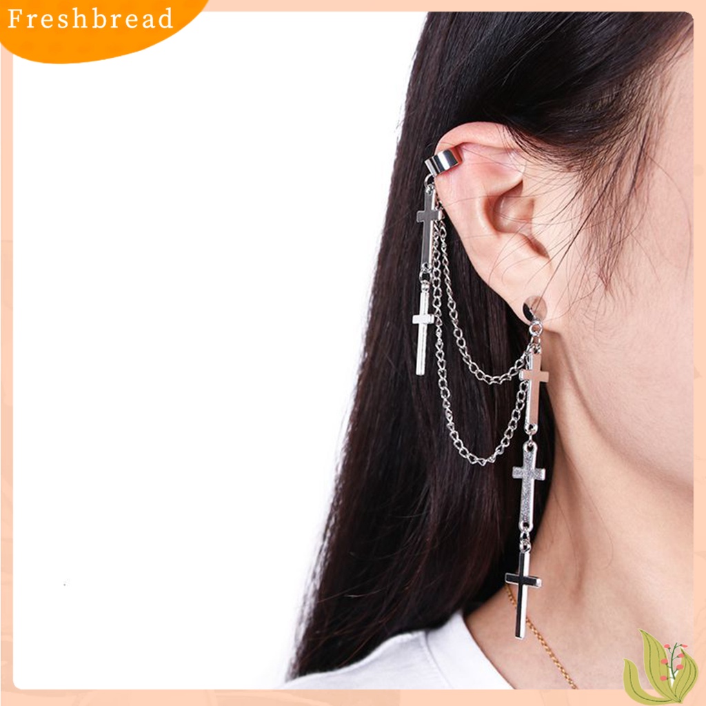 &lt; Freshbread &gt; Anting Jumbai Desain Bahan Alloy Tahan Lama Gaya Punk Anting Tanpa Lubang Telinga Untuk Wisuda