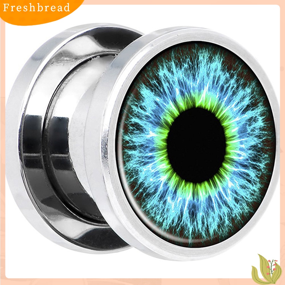 &lt; Freshbread &gt; 1Pc Unisex Enamel Bola Mata Ear Plug Tunnel Expander Stretcher Piercing Perhiasan