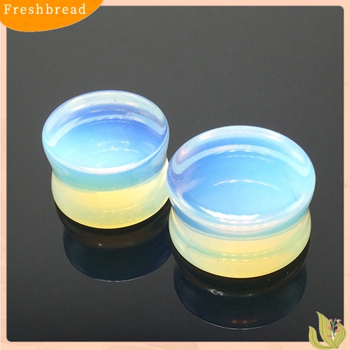 &lt; Freshbread &gt; 1pc 5-18mm Opalite Double Flared Saddle Gauges Ear Plug Tindik Tandu Keren