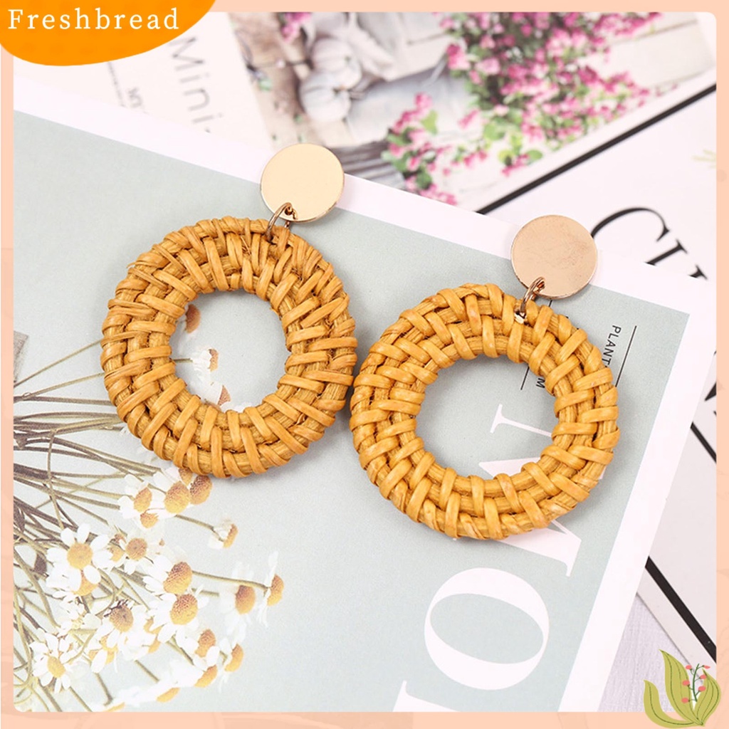 &lt; Freshbread &gt; 1pasang Anting Wanita Handmade Geometris Vintage Ringan Elegan Menjuntai Earrings Untuk Perjamuan