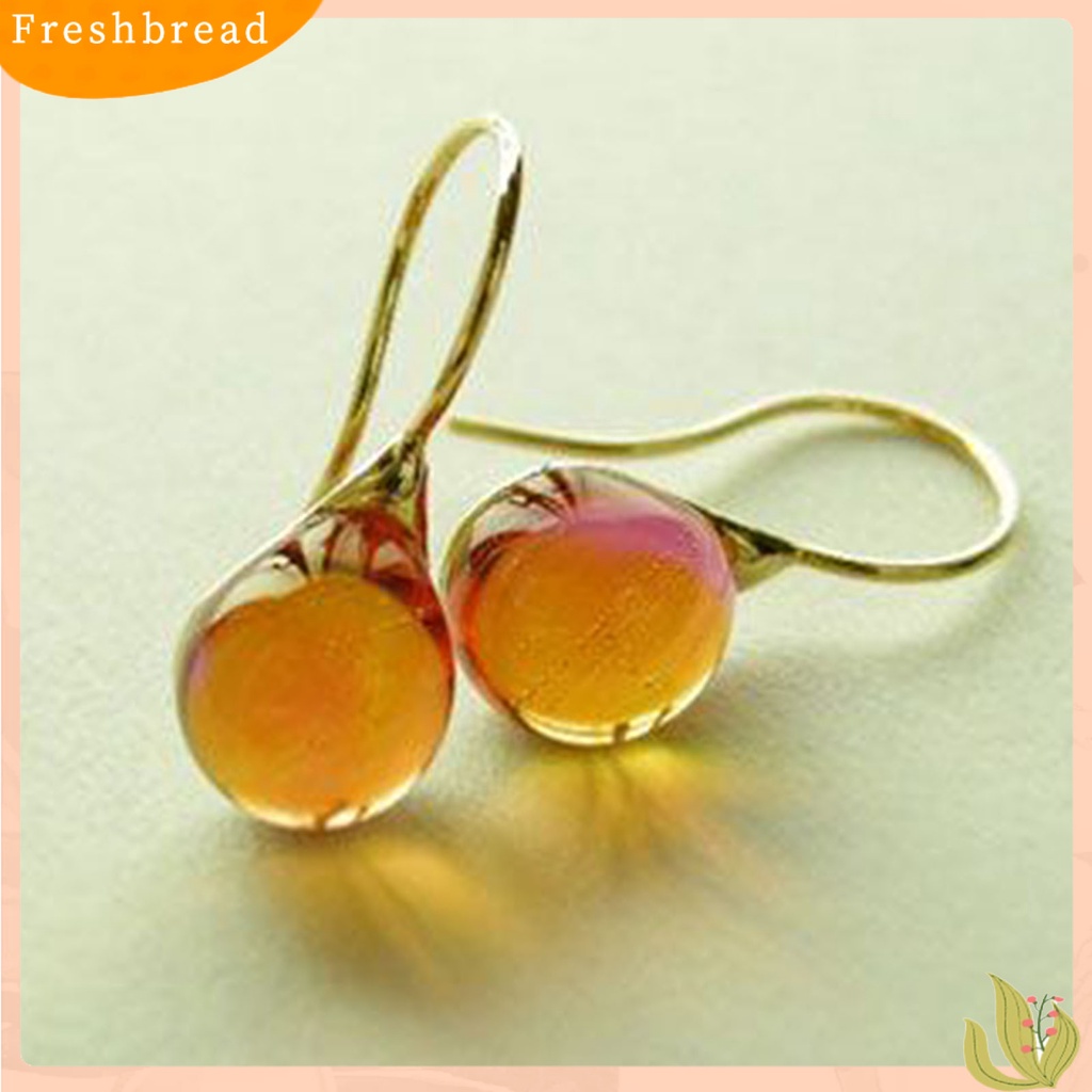 &lt; Freshbread &gt; 1pasang Anting Kait Perhiasan Berlian Imitasi Geometris Bentuk Oval Anting Drop Tahan Lama Untuk Pernikahan