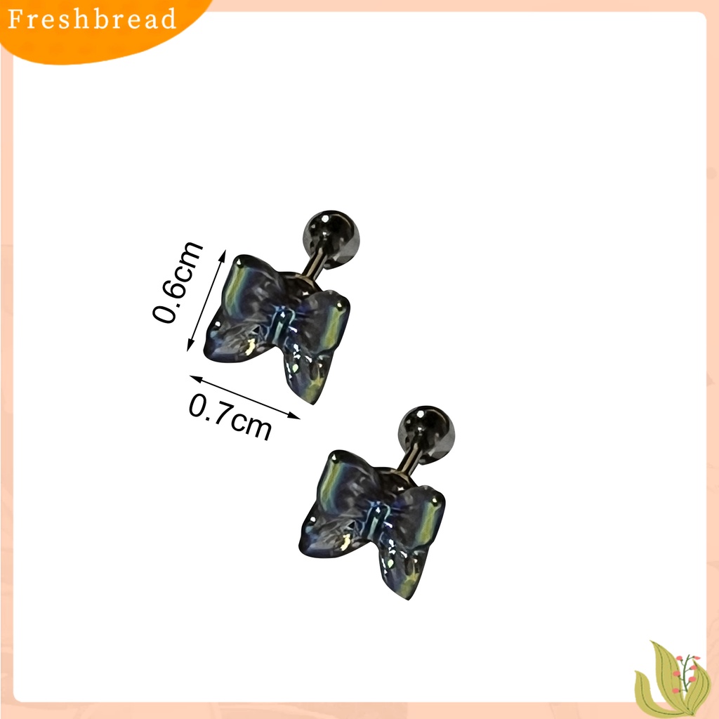 &lt; Freshbread &gt; 3Pcs Ear Studs Eye-catching Menawan Resin Wanita Stud Cincin Telinga Piercing Perhiasan Dekor Untuk Gadis