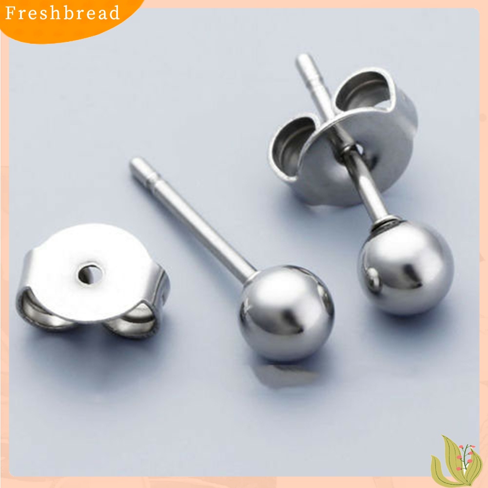 < Freshbread > Fashion Unisex Perak Berlapis Bola Telinga Pejantan Anting Tindik Pesta Perhiasan Hadiah