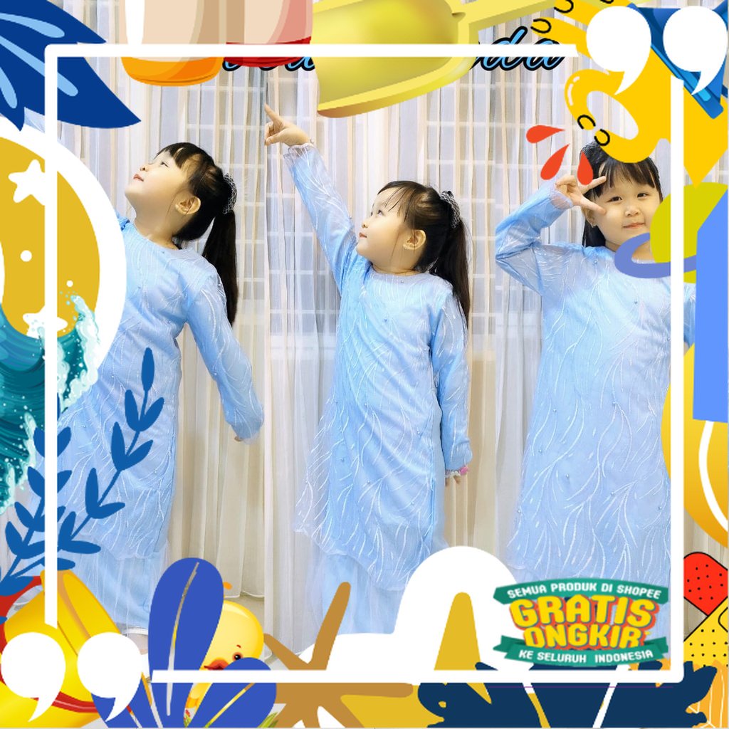 GERYN KIDS/KIDZ - DRESS GAMIS ANAK IMPORT 3-12 TAHUN BRUKAT JUMBO BAJU MUSLIM KID PESTA UMROH MUSLIM