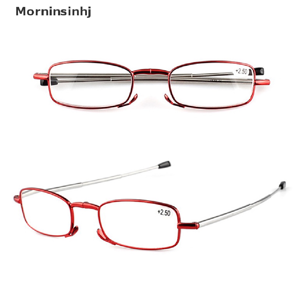 Mornin Kacamata Baca Lipat Portabel Anti-Blue Presbyopic Glasses Wanita Pria Dengan Case Telescopic Eyeglasses Lansia Eyewear id