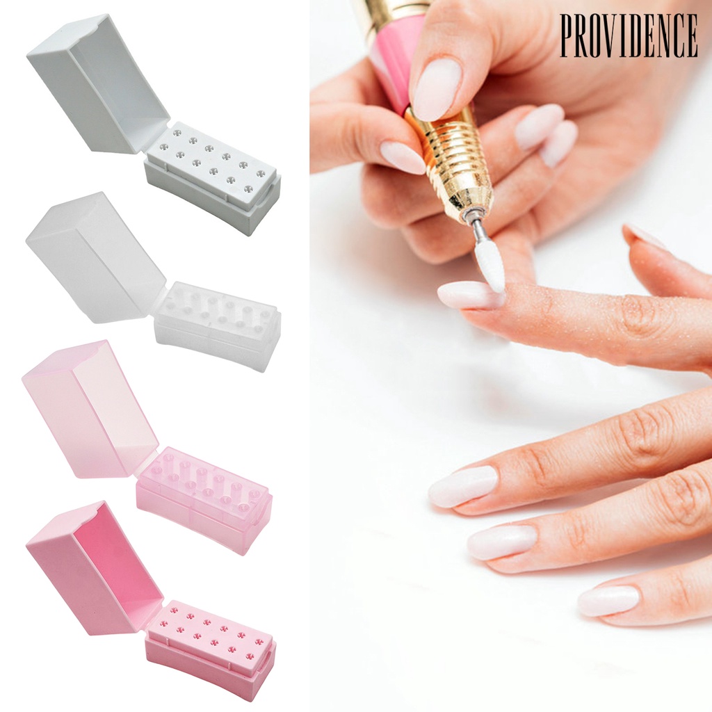 Providence 12lubang Bit Kotak Kapasitas Besar Gesper Desain Tahan Debu Lembab Manikur Alat Nail Art Bor Gerinda Kepala Bit Display Kotak Penyimpanan