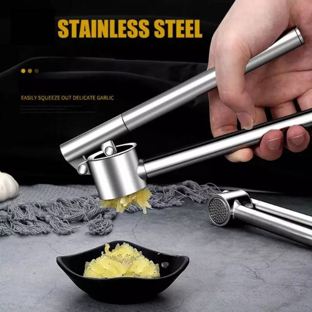 Alat Penghancur Bawang Stainless Steel Garlic Press Pencacah Perancang Penghalus Pemotong bawang