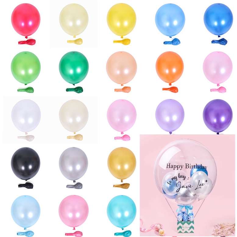 Balon latex mini metalik 5 inch untuk isian balon PVC