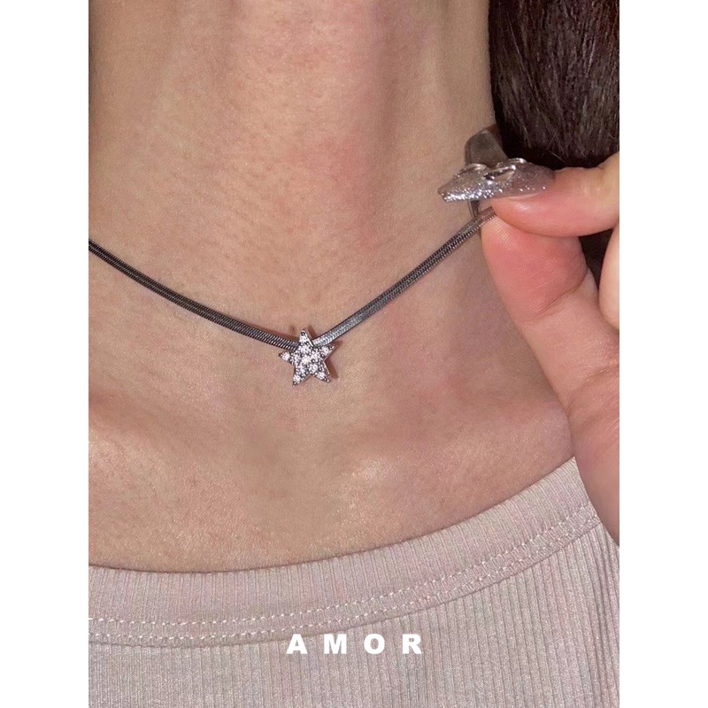 Kalung choker Bintang Anti Karat Desain Minimal Rantai Leher Niche Wanita Dan Rantai clavicular