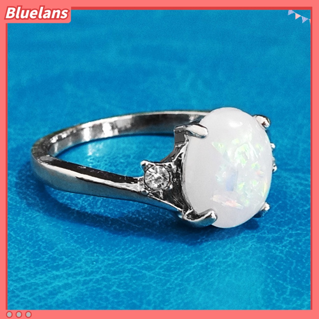 {In Stock} Cincin Kilau Imitasi Opal Berlian Imitasi Hias Tembaga Gaya Wanita Ring Untuk Pernikahan