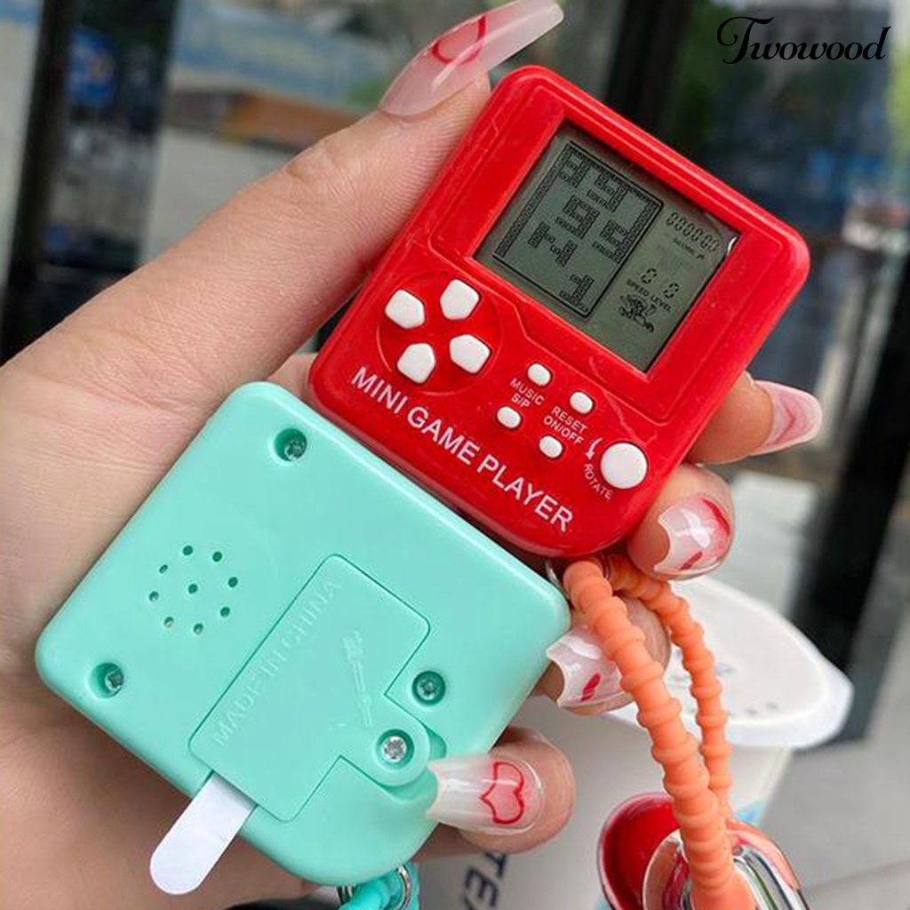 Twowood Nostalgia Klasik Konsol Game Gantungan Kunci Dengan Tombol Lanyard Lucu Tas Sekolah Pesona Retro Puzzle Game Mainan Dimainkan Keyring Hadiah Siswa