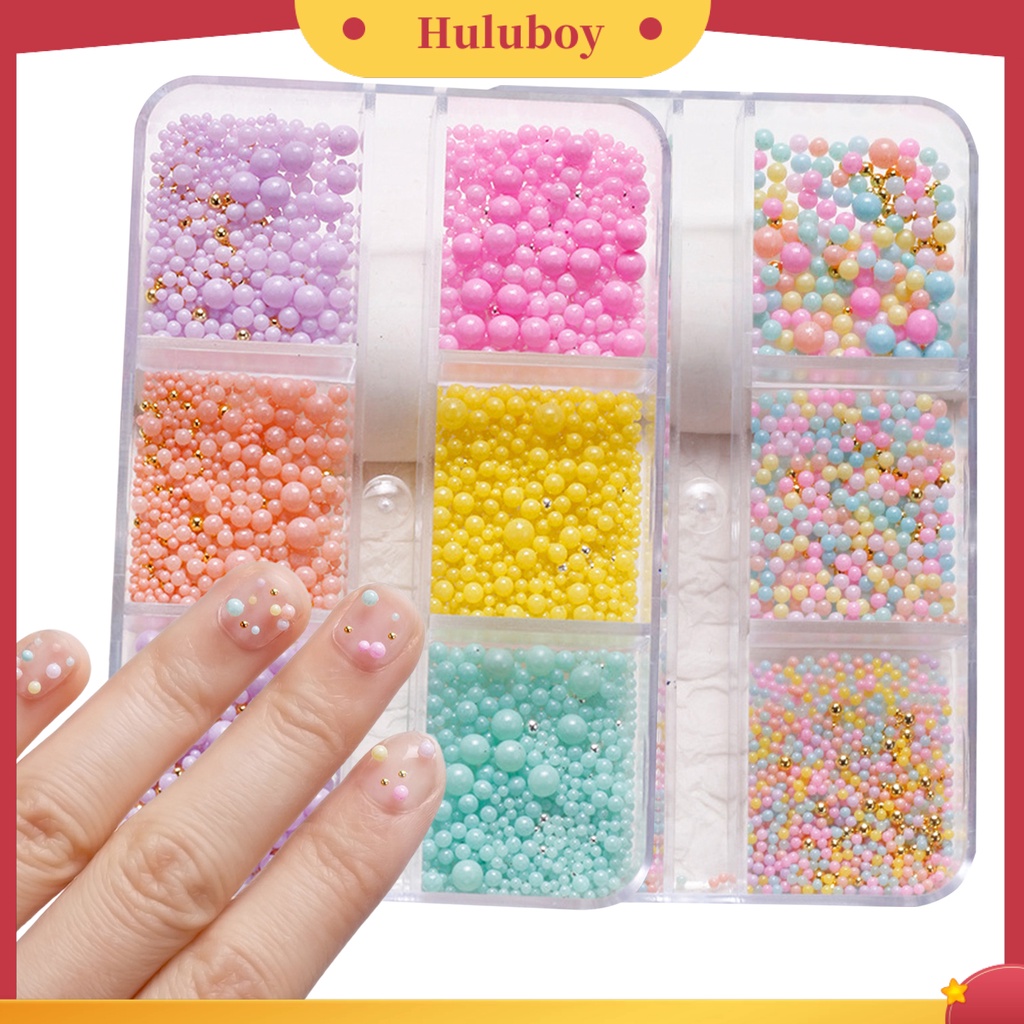 {In Stock} 1kotak Manik-Manik Kuku Warna Permen 6kisi Tiga Dimensi Bentuk Bola Bulat Mini Halus DIY Nail Art Hadiah Manik-Manik Kuku Kaviar Dekorasi 3D Untuk Lady