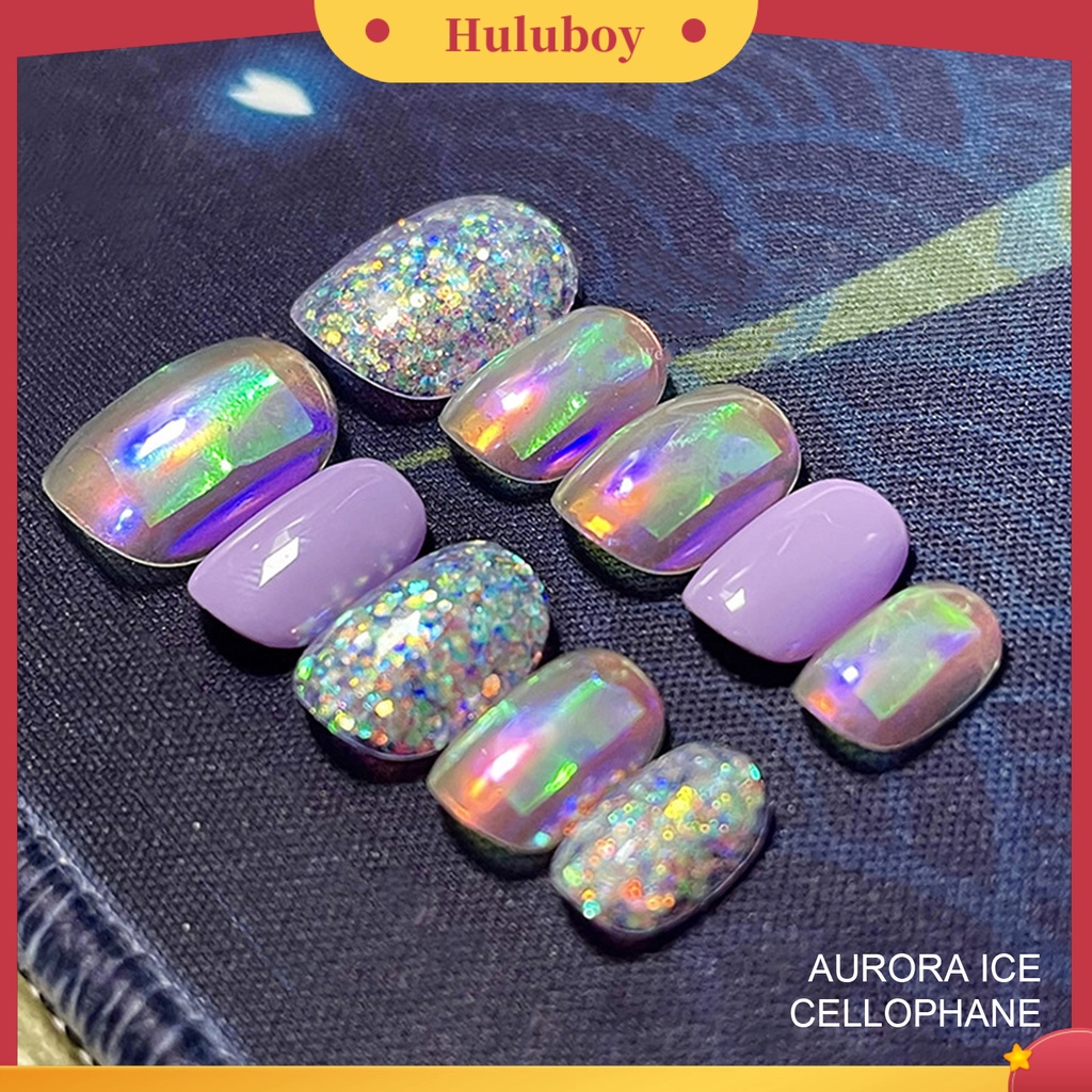 {In Stock} Stiker Kuku Removable Permukaan Mengkilap Plastik DIY Nail Art-Aurora Film Manicure Transfer Kertas Perlengkapan Kuku