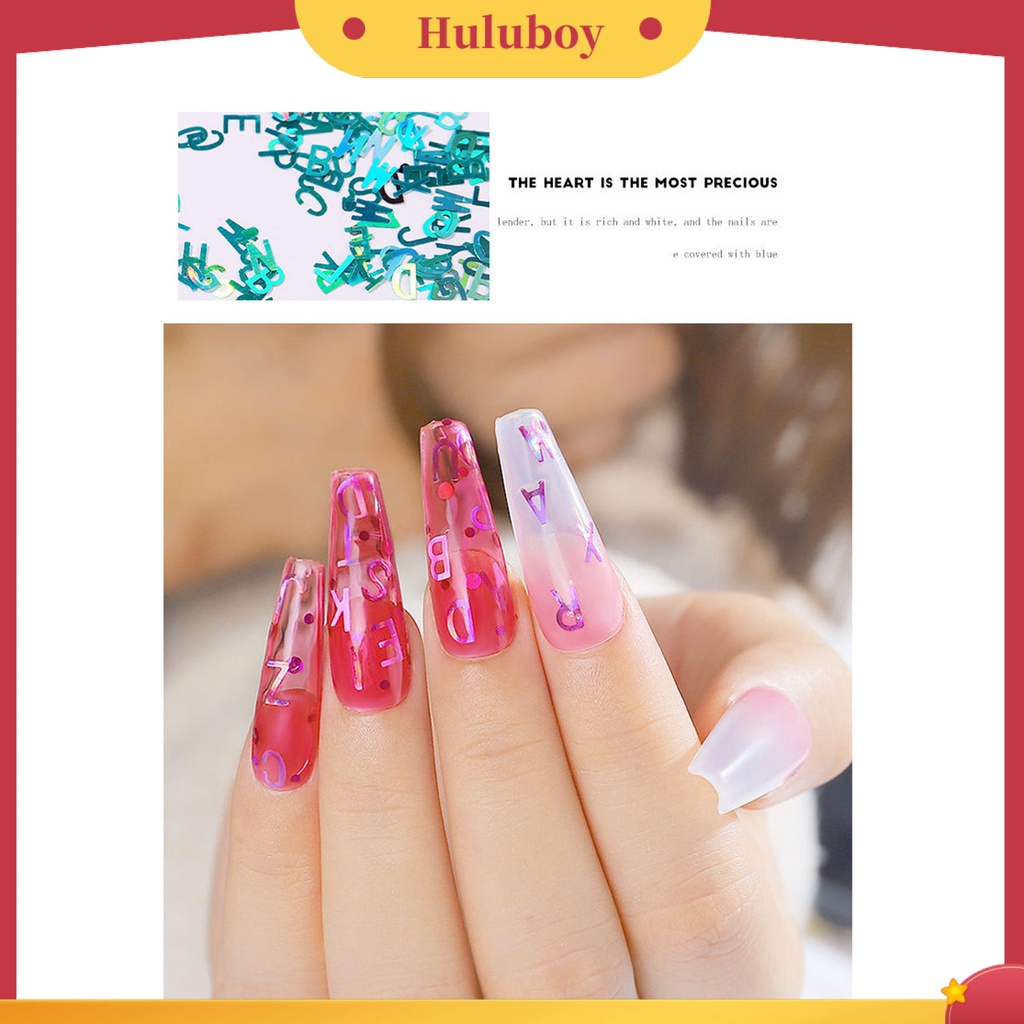 {In Stock} Desain Huruf Bentuk Hati Ultra-Tipis Beauty Woman Nail Care Polish Sequin Untuk Pesta