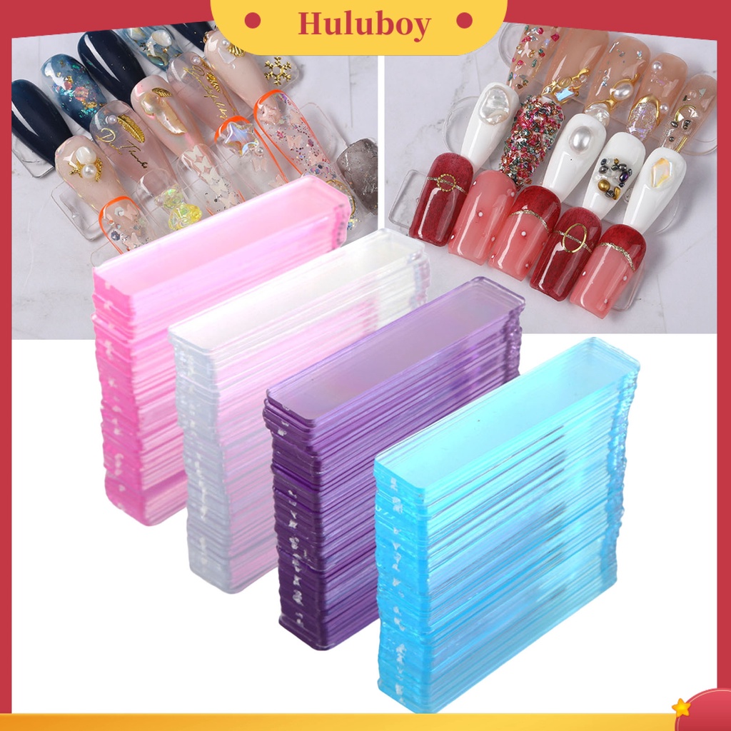 {In Stock} 50Pcs Nail Display Stand Reusable Smooth Edge Vivid Color Burr Free Ultra-Light Dekorasi Akrilik Nail Art Display Stand Gel Polish Holder Strip Untuk Salon Kuku
