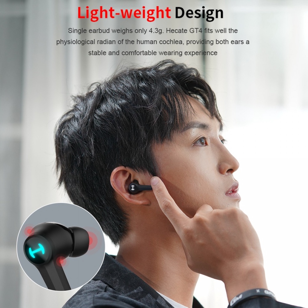 TWS Gaming Earbuds Earphone Bluetooth 5.2 Charging Dock 400 mAh