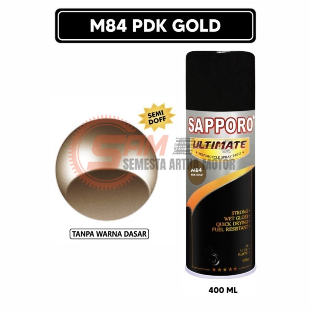 

Pilox Sapporo Ultimate M84 PDK Gold Cat Semprot 400ml Pilok Aerosol Spray