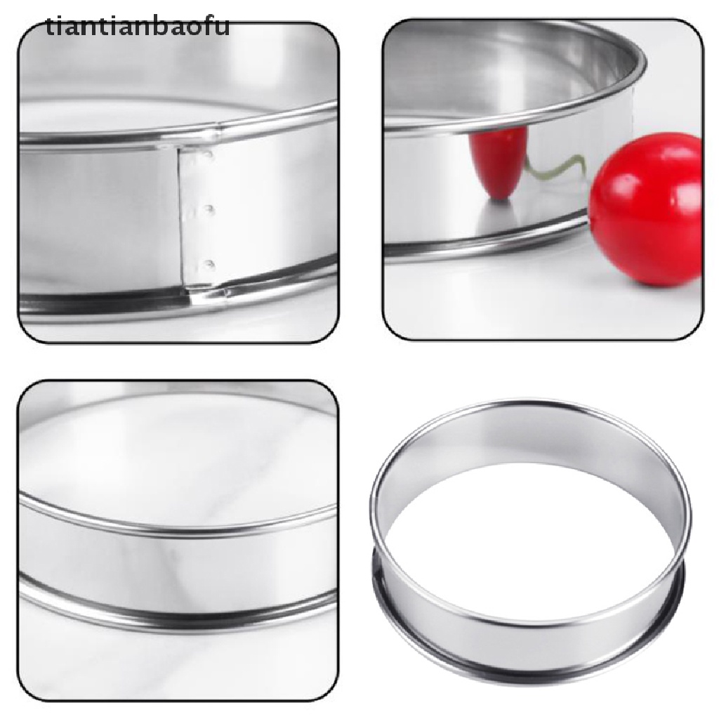 [tiantianbaofu] 8/10cm Stainless Steel Cincin Bulat Cetakan Muffin Double Tart Baking Tools Butik