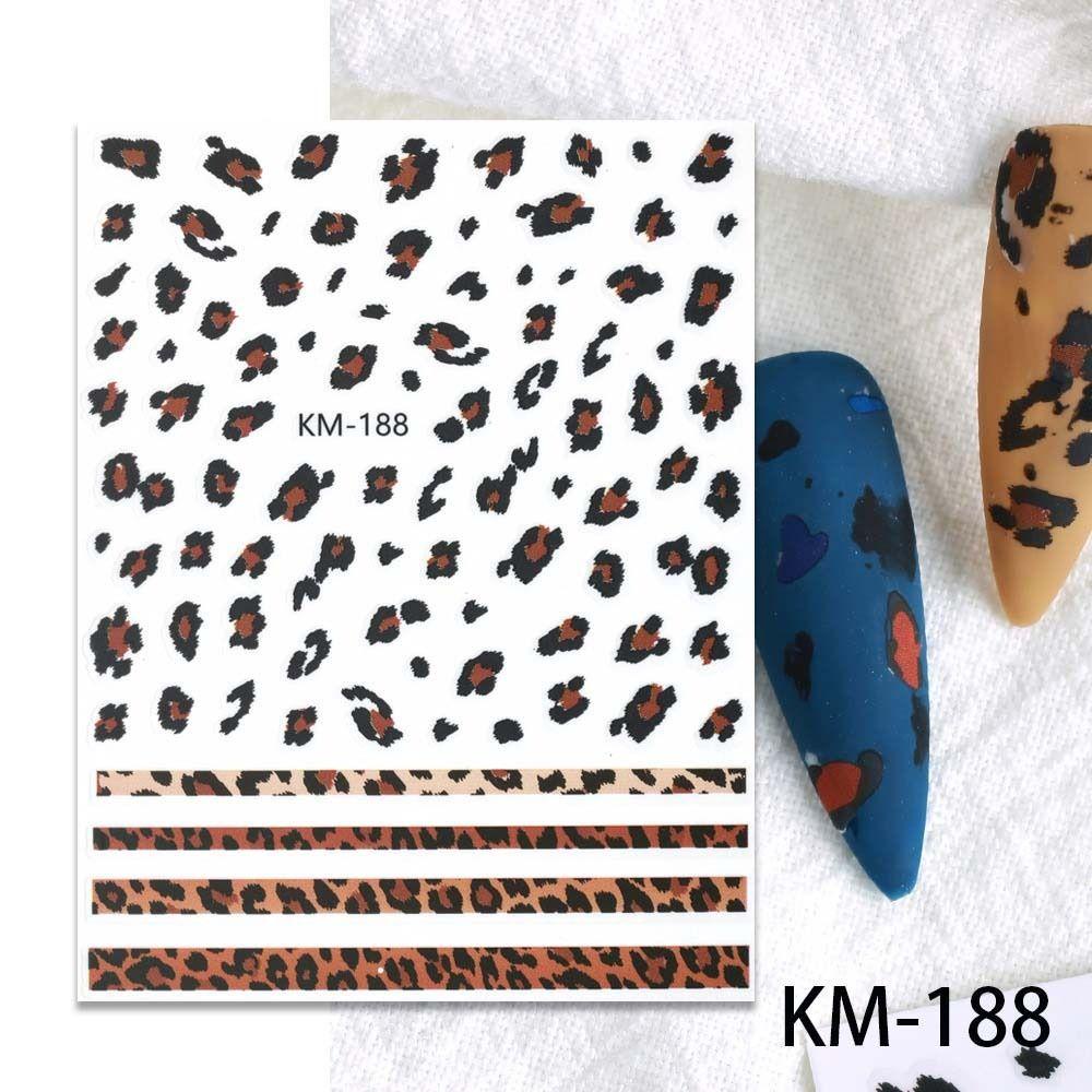 Needway Leopard Stiker Kuku Wanita Motif Leopard Bear Paw Self Adhesive Dekorasi Kuku