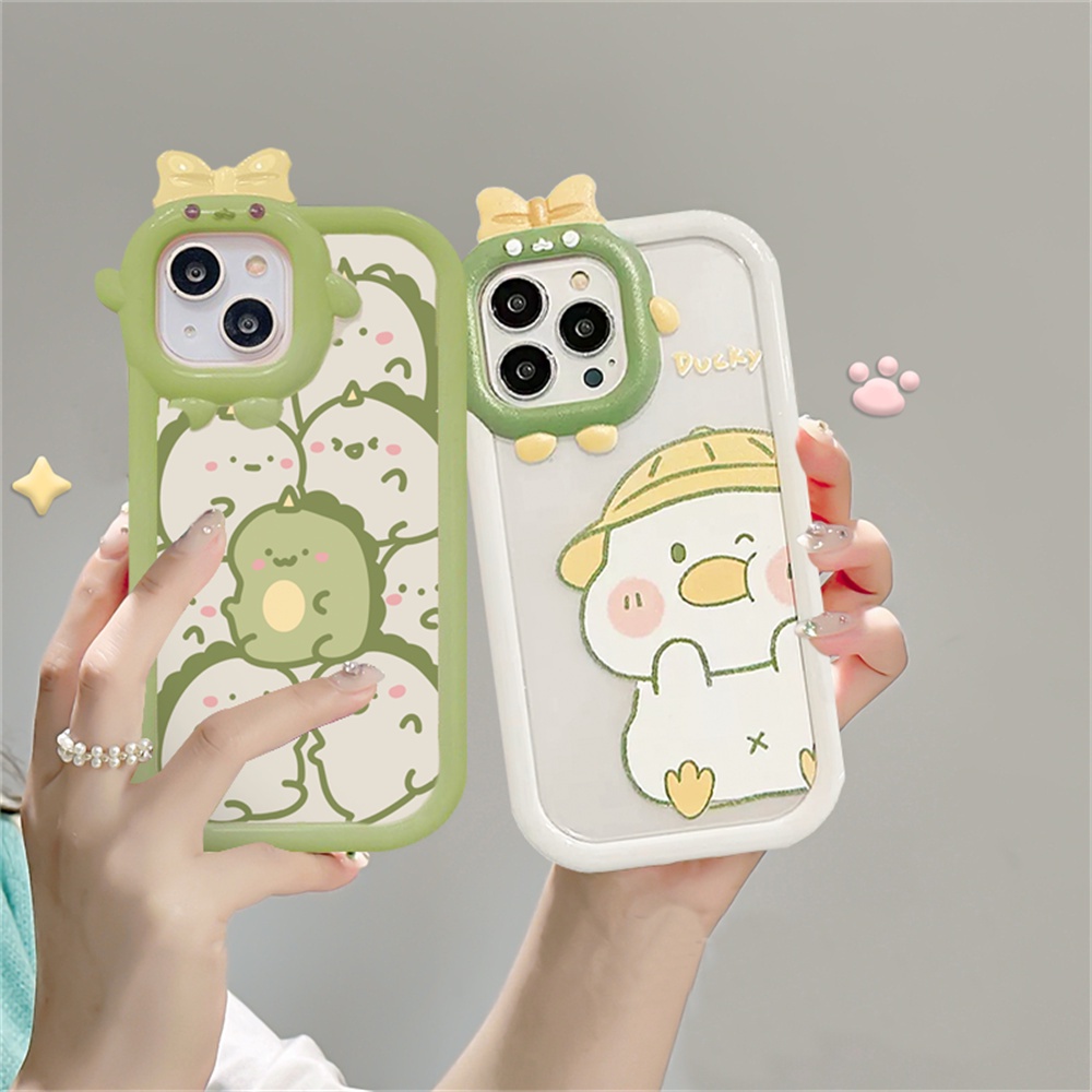 Soft Dinosaurs Case VIVO Y16 Y02S Y22 Y35 Y33S Y21T Y21S Y33S Y11 Y12 Y15 Y17 U10 Y12S Y12A Y15S Y15A Y01 Y19 Y20S Y20i Y91C Y30 Y50 Y51 V25E Ducks Silicone Phone Case Cover