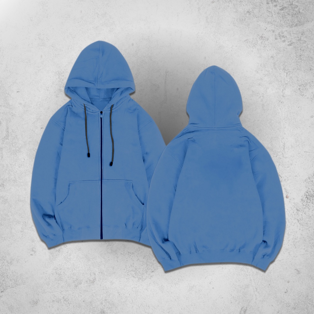 Hoodie Zipper Skuy Steel Blue Polos
