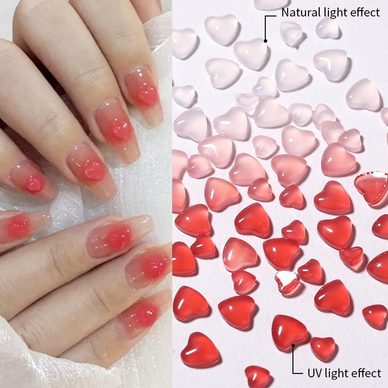 Ukuran Campur Tidak Teratur Manik-Manik Kuku Batu Mini Kaca Pink Ungu 3D Nail Art Dekorasi Glitter Berlian Imitasi Perhiasan Charms Aksesori