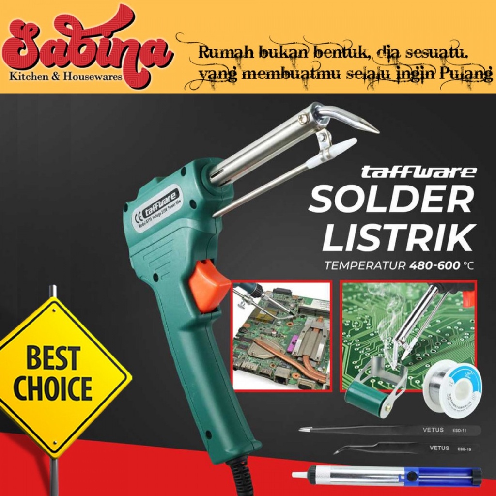 Solder Listrik Tembak Dengan Holder Timah Otomatis 60W Tin Iron Gun Handheld Wire Tweezer