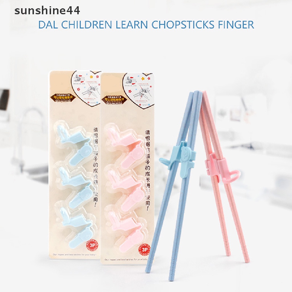 Sunshine 3Pcs/Set Sumpit Latihan Belajar Beruang Untuk Anak Children Chop Helper ID