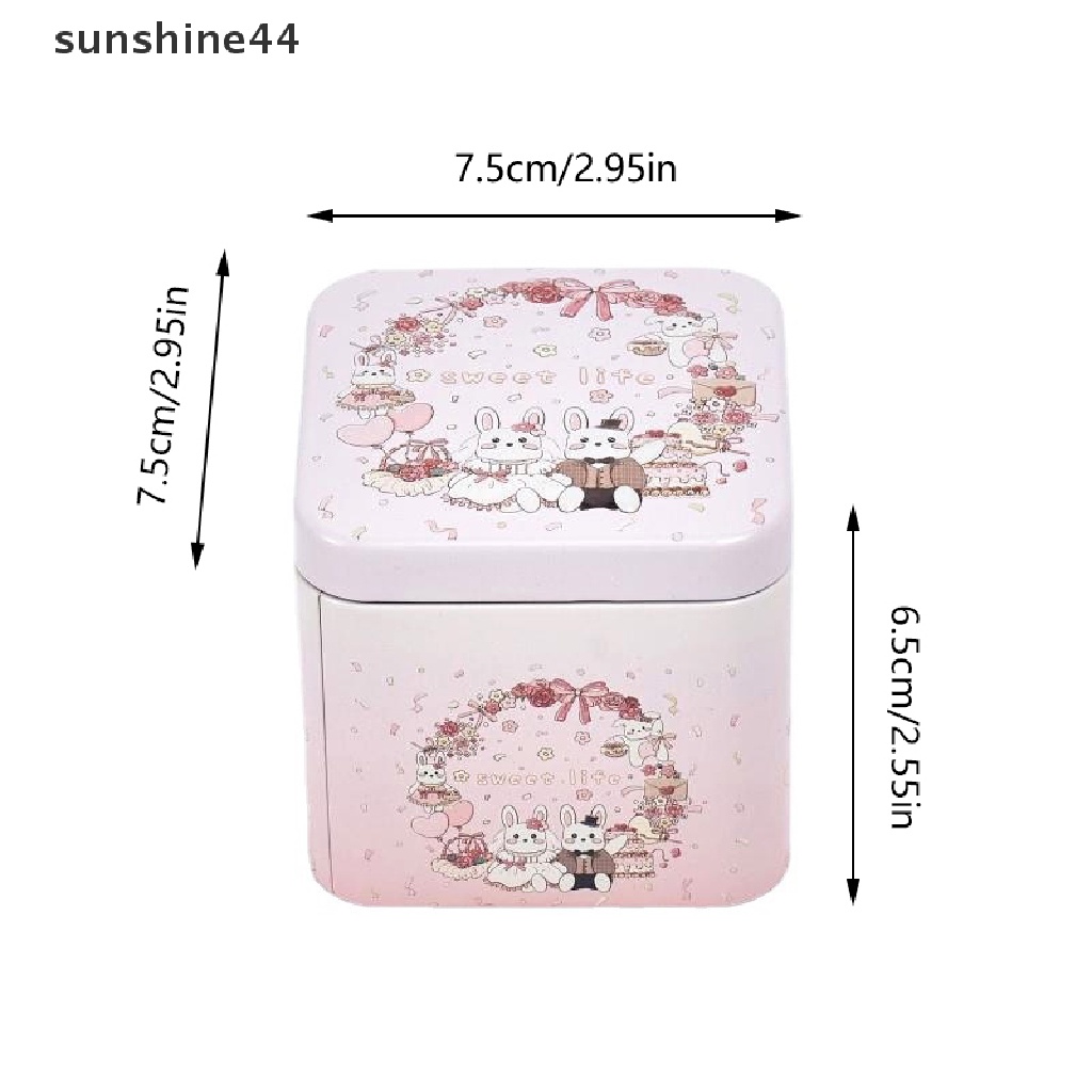 Sunshine Candy Box Motif Kartun Beruang Kelinci Bagus Sealing Vintage Easter Cookie Tins ID