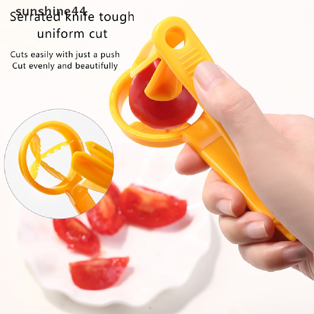 Sunshine 1Pc Alat Pemotong Pengiris Tomat Kecil Kitchen Pizza Grape Slicer Kitchen Tools ID