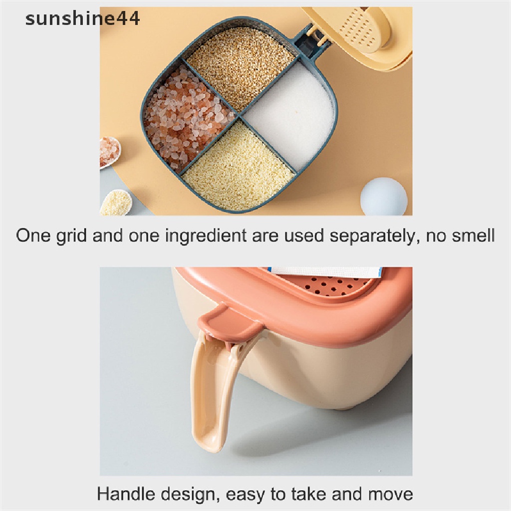 Sunshine Seasoning BoxProof And Insect-Proof Salt Jar Wadah Case Dengan Sendok ID