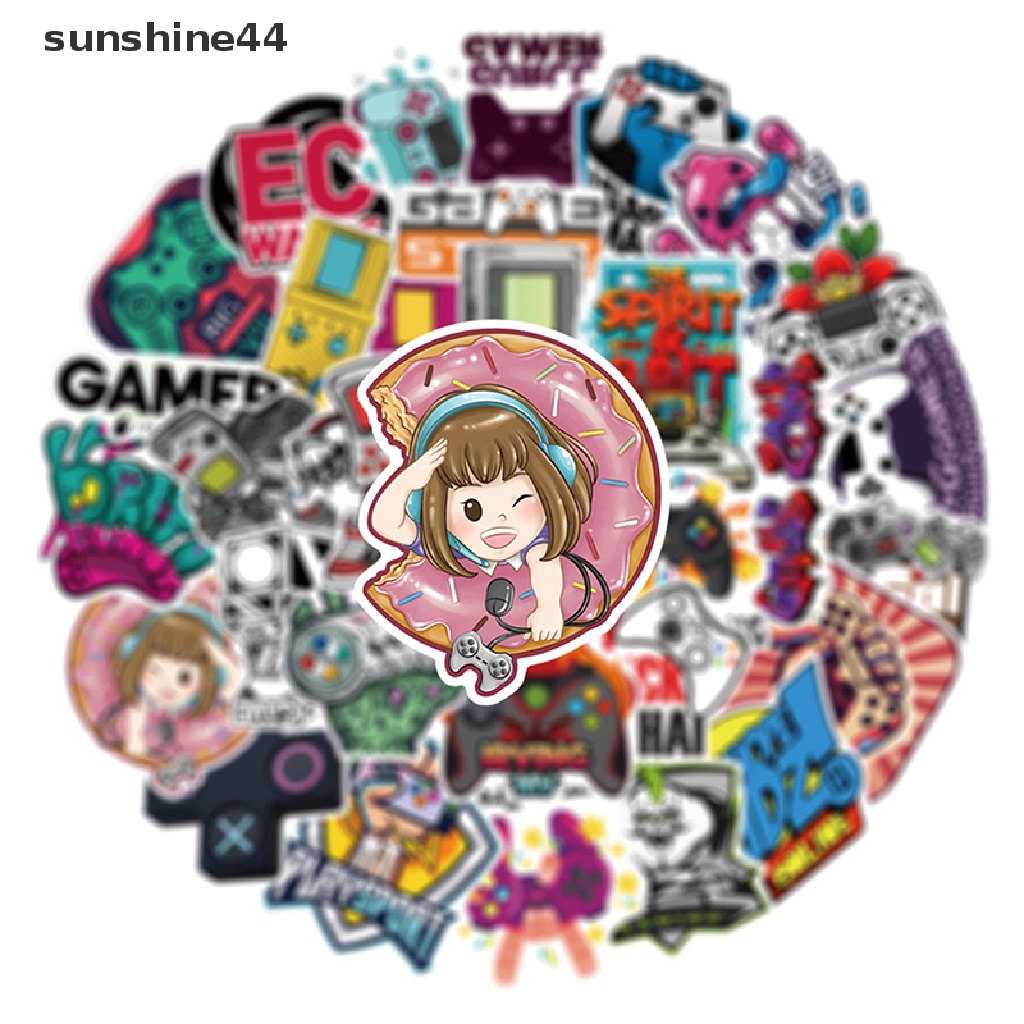 Sunshine 50pcs Keren Vintage Video Game Stiker Decal Skateboard Laptop Telepon Sepeda Mobil Lucu Tahan Air Stiker Mainan Anak ID